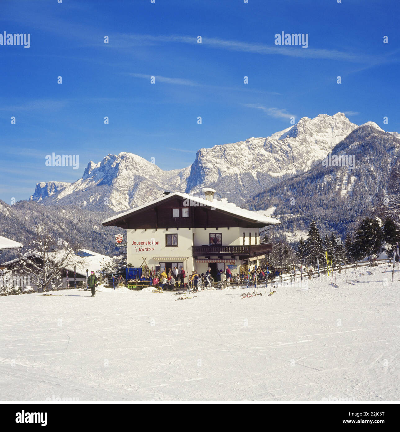 geography / travel, Austria, Salzburg, Lofer Alm, winter, hut, piste, skiing, snow Stock Photo
