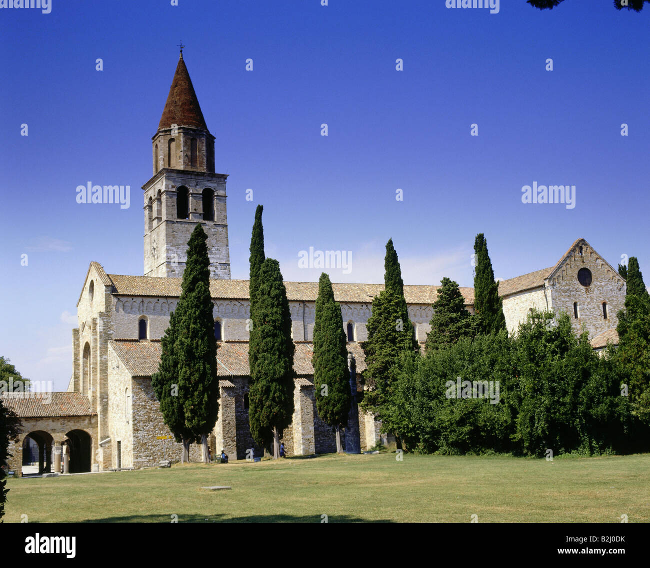 geography / travel, Italy, Aquileia, Remains of Roman buildings, architecture, archaeology, basilica, exterior view, UNESCO, Wor Stock Photo