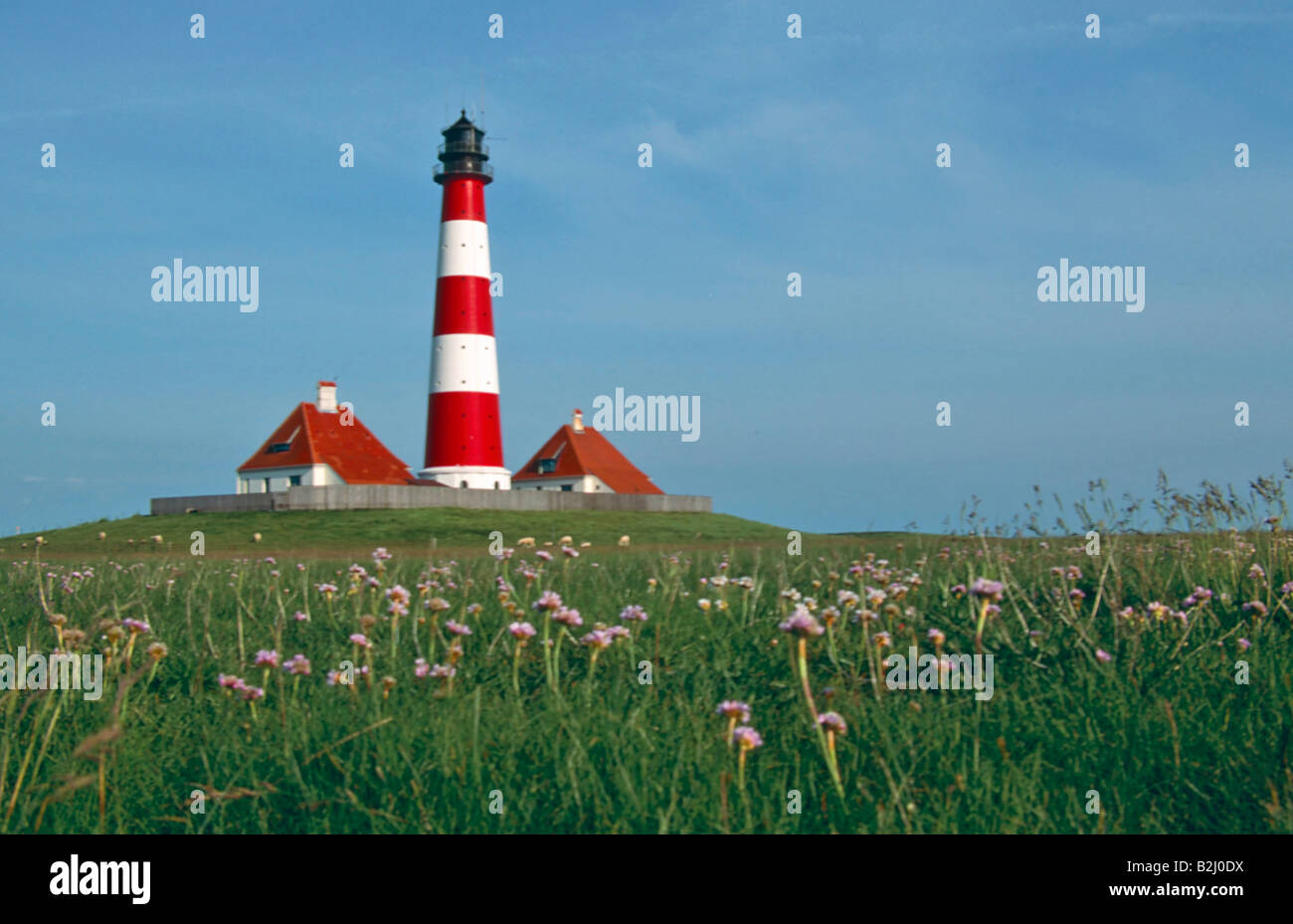 Leuchtturm Westerhever lighthouse Deutschland germany Stock Photo