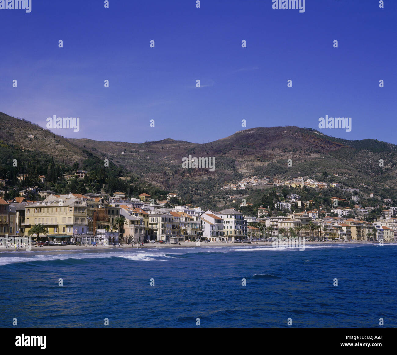 geography / travel, Italy, Liguria, Allassio, Cityview, Stock Photo