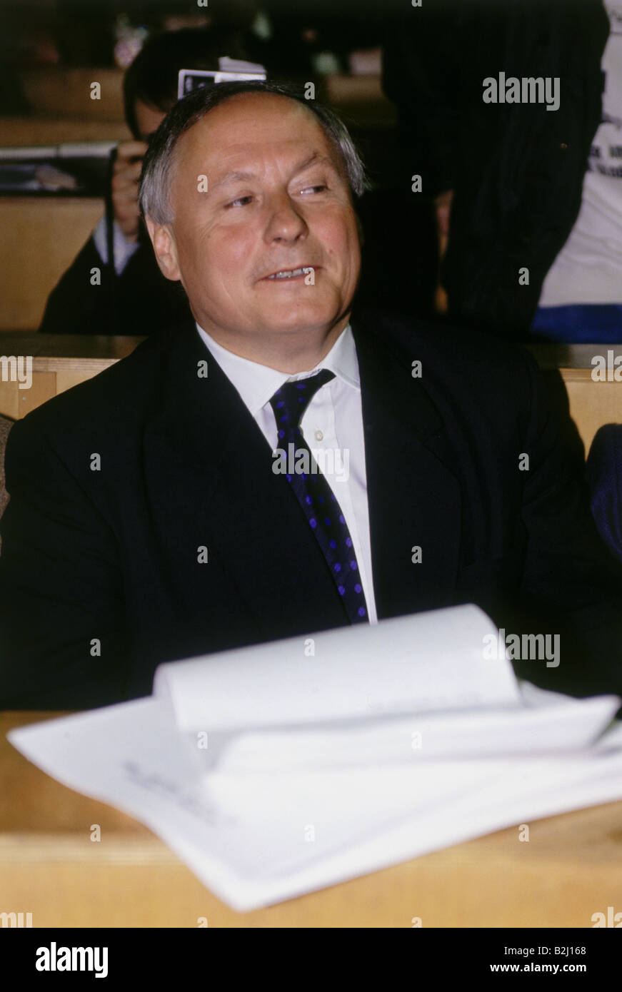 Lafontaine, Oskar, * 16.9.1943, German politician, Primeminister of Saarland 1985 - 1998, party congress of the Social Democrats, Leipzig, 26.2.1990, , Stock Photo