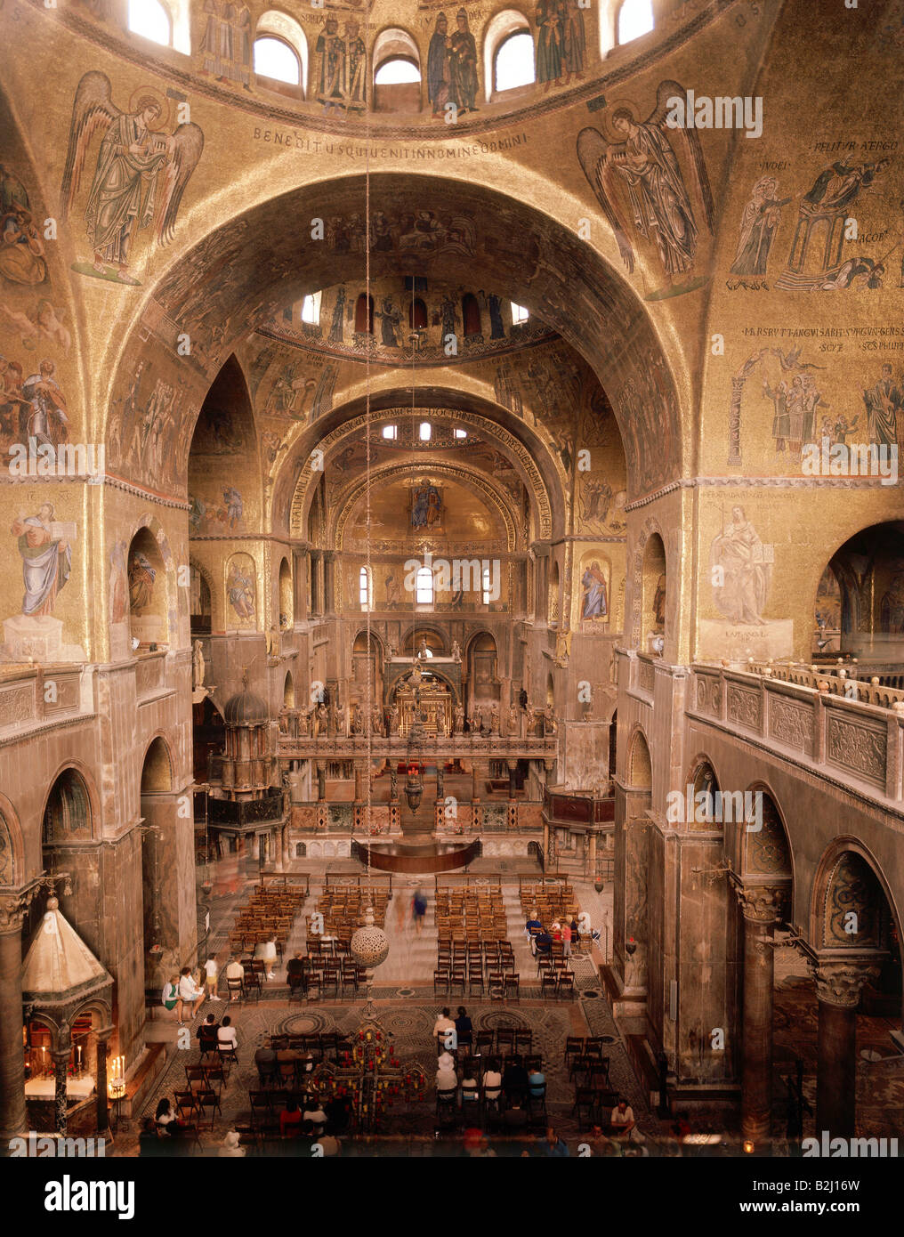 geography / travel, Italy, Venetien, Venice, churches, St Mark, San Marco, interior view, cathedral, UNESCO, World Heritage Site Stock Photo