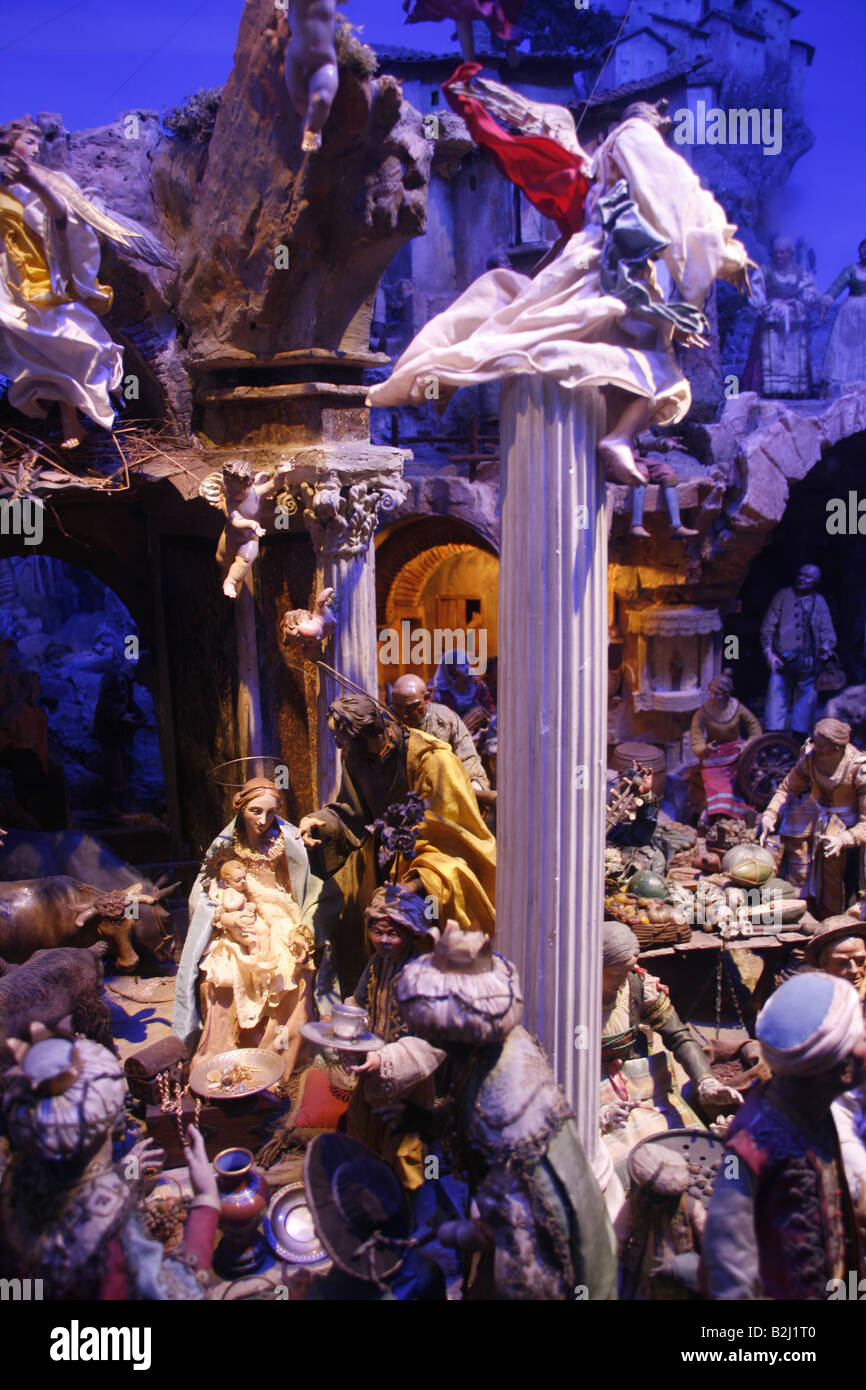 jesus christ nativity scene in church, rome italy Stock Photo Alamy