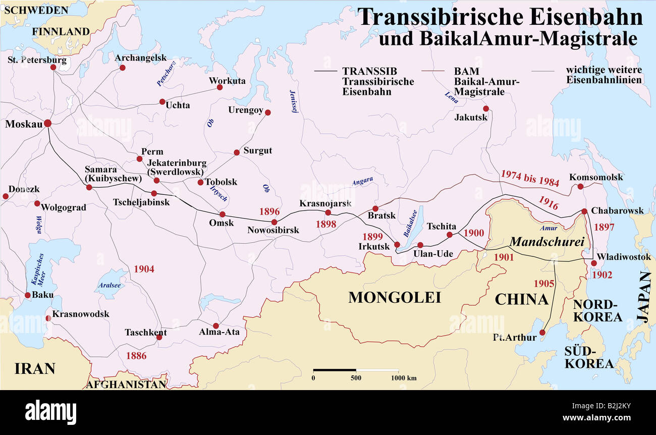 Trans Siberian Railway Tour Map