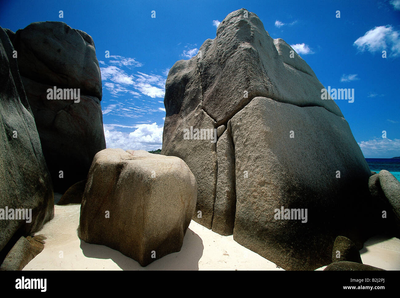 geography / travel, Seychellen, Coco Island, landscapes, rocks, Additional-Rights-Clearance-Info-Not-Available Stock Photo