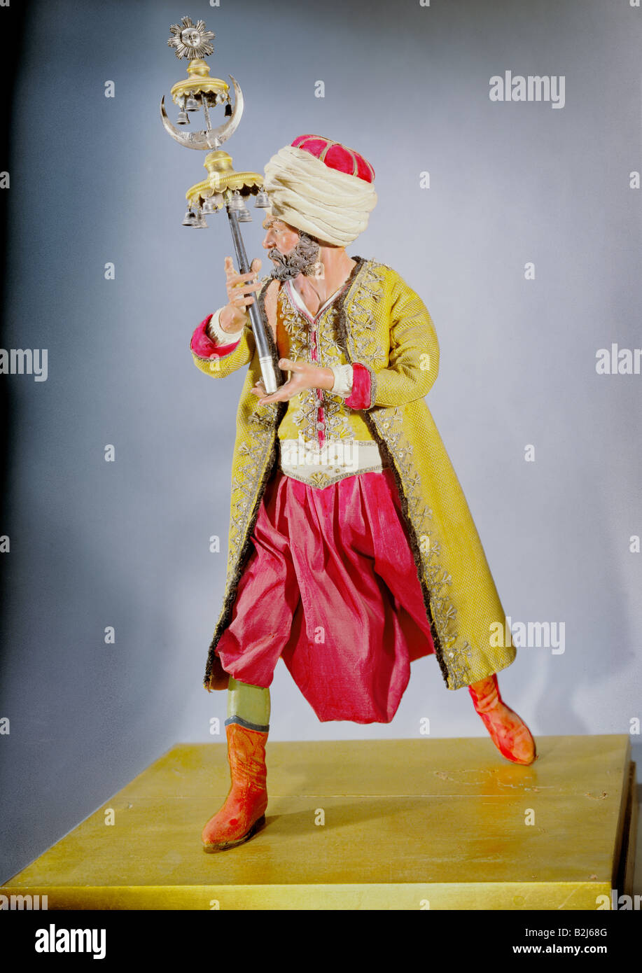 Christmas, cribs, nativity scene, figures, musician with small Turkish