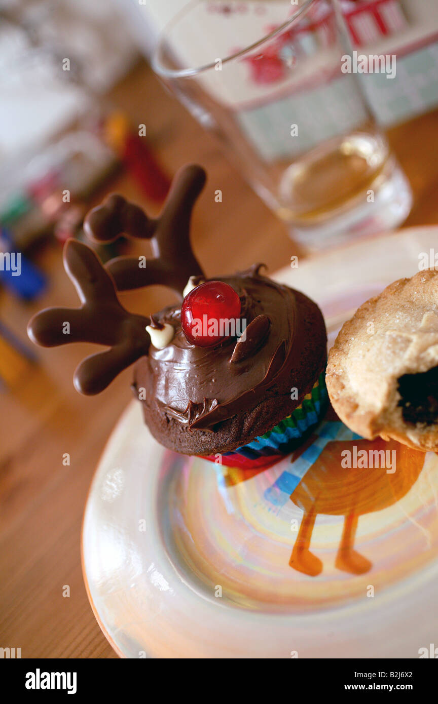 Rudolph the Red Nosed Reindeer Cake Stock Photo