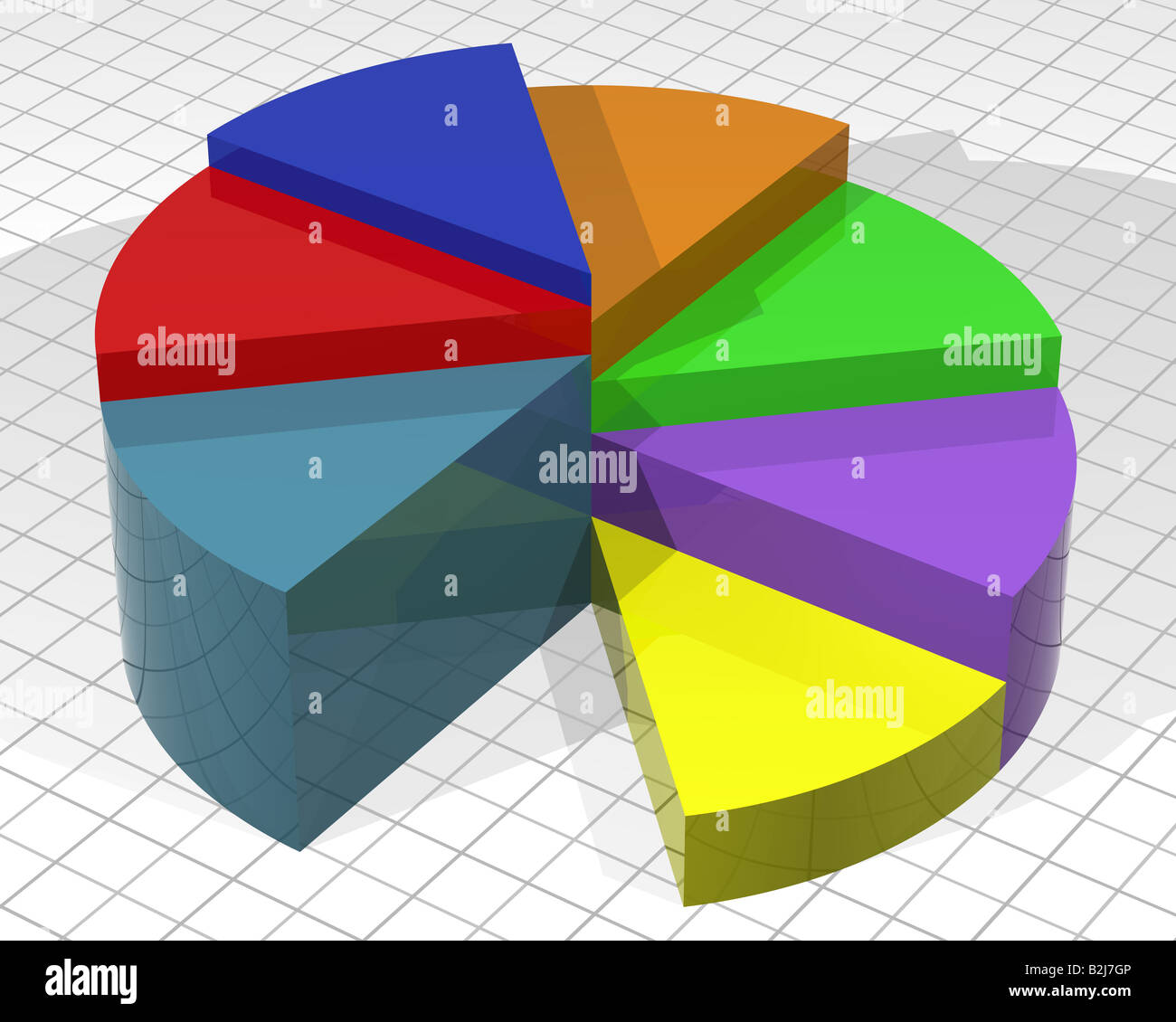 Illustration of a layered pie chart with different colored slices Stock ...