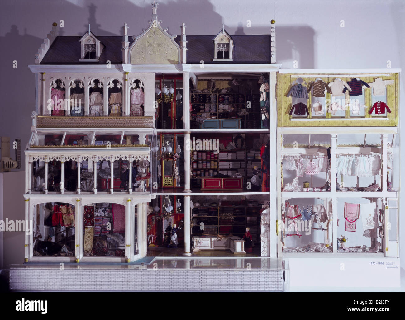 toys, dolls, dollhouse, 'Zintl Depatment Store', Kempten im Allgau, wood, Germany, circa 1870/1890, Bavarian National Museum, Munich,  , Stock Photo