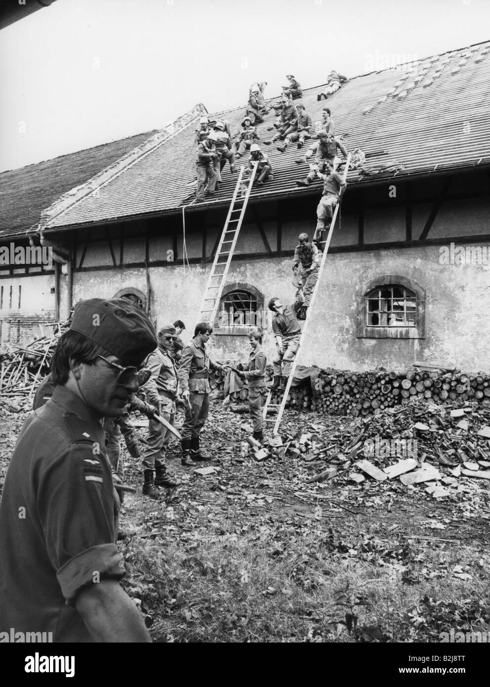 natural disaster/catastrophe, cleanup, Munich, 12.7.1984, Stock Photo