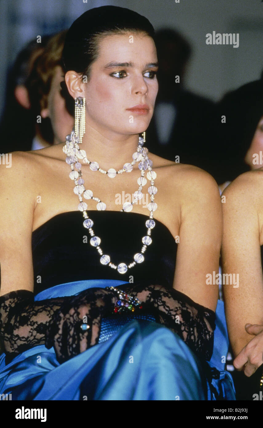 Stephanie, * 1.2.1965, princess of Monaco, half length, 1986, , Stock Photo