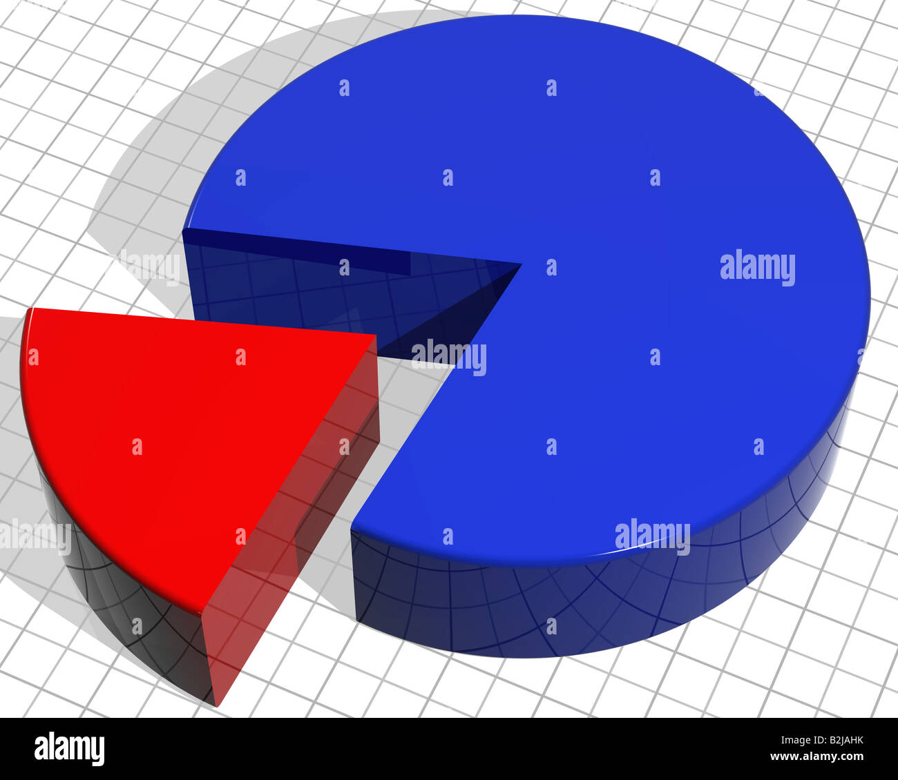 Illustration of a pie chart with a segment sticking out Stock Photo
