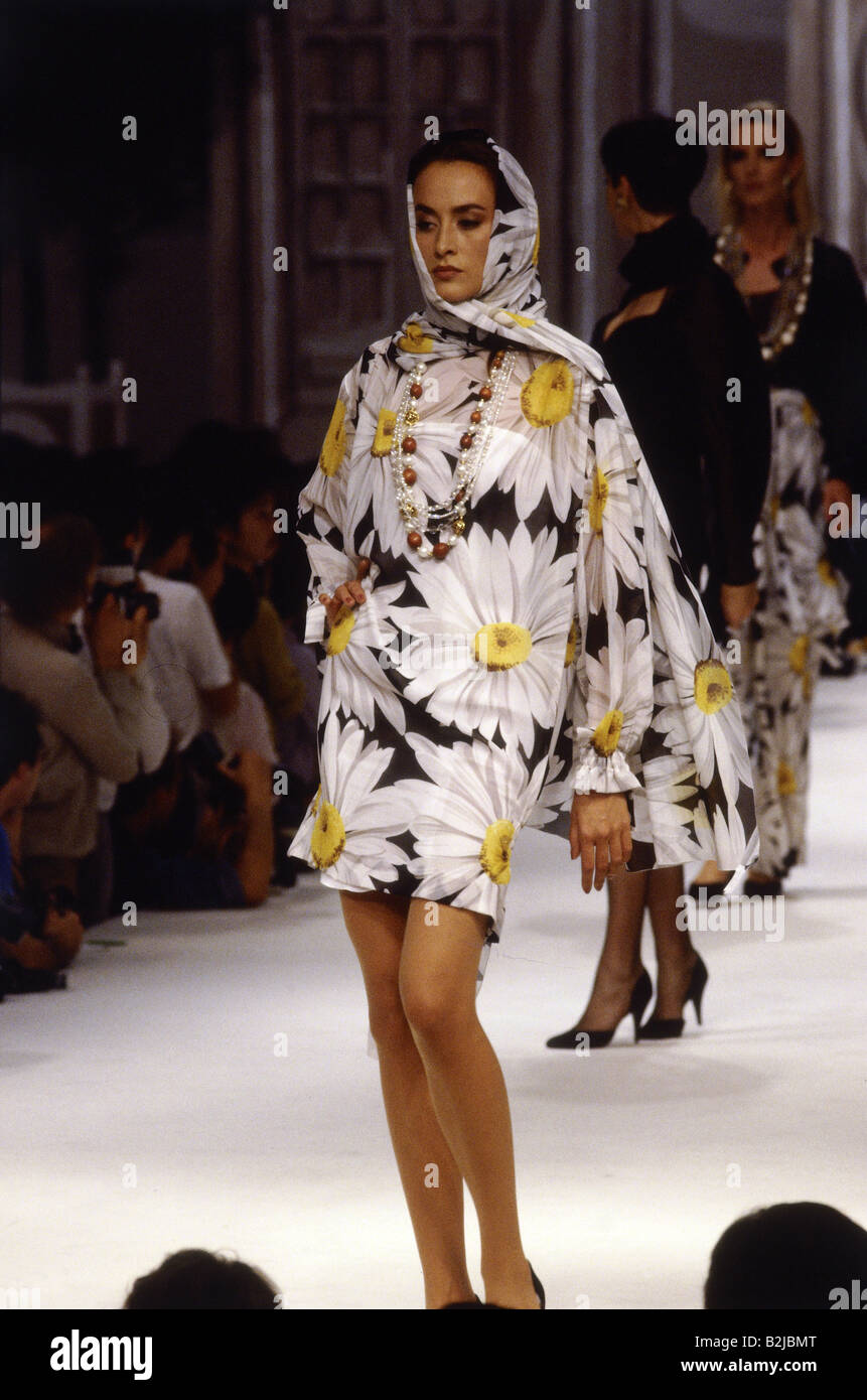 fashion 1980s mannequin wearing dress full length catwalk spring summer by Christian Dior 1989 Stock Photo Alamy