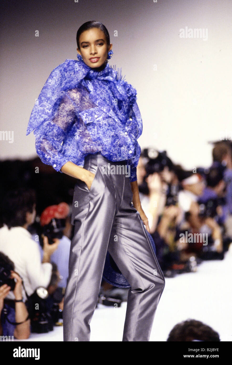 fashion, 1990s, mannequin, wearing blouse and trousers, half