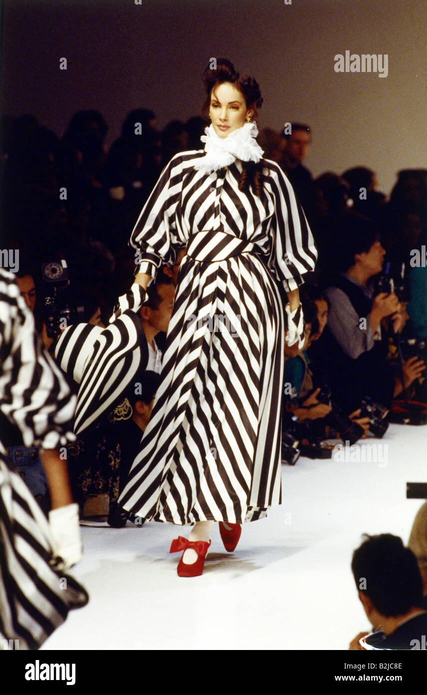 fashion 1990s mannequin wearing dress full length catwalk by Christian Dior 1990s 90s Stock Photo Alamy