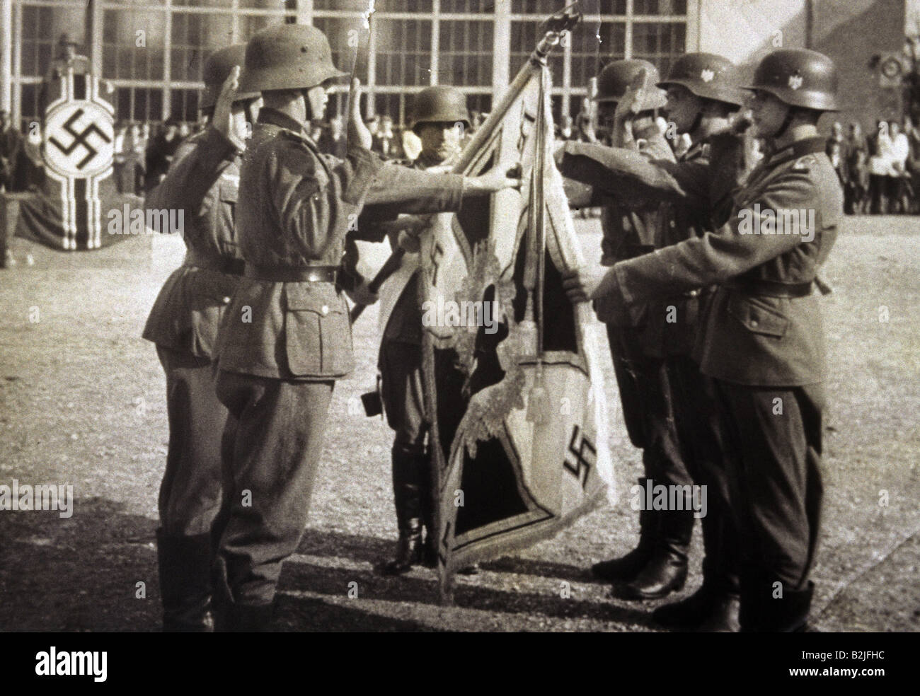 Nazism/National Socialism, military, Army, attestation, ceremony, Kempten, 1943, Stock Photo