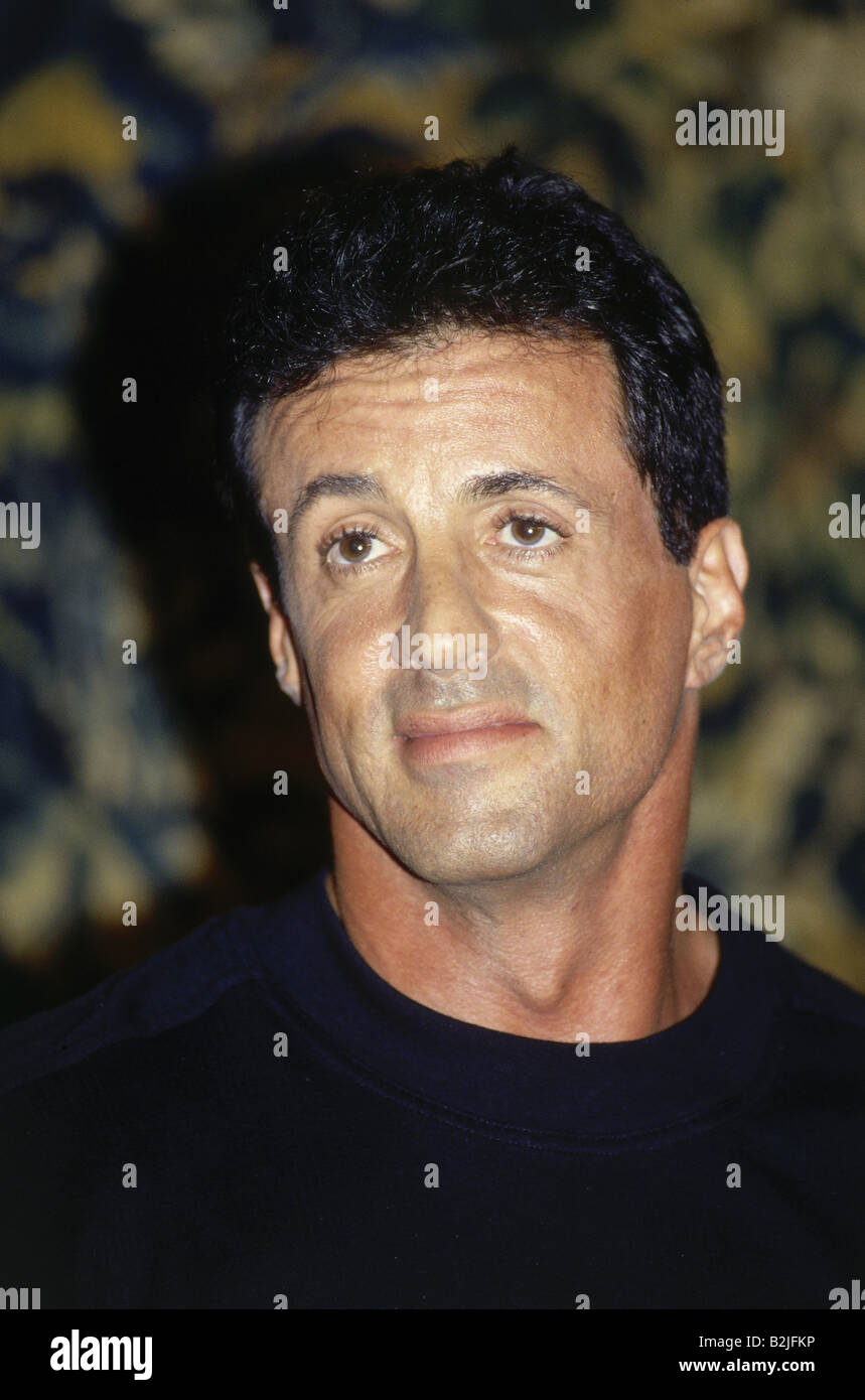 Stallone, Sylvester, * 6.7.1946, American actor, portrait, at press conference, movie 'Cliffhanger', Hamburg, 1993, Stock Photo