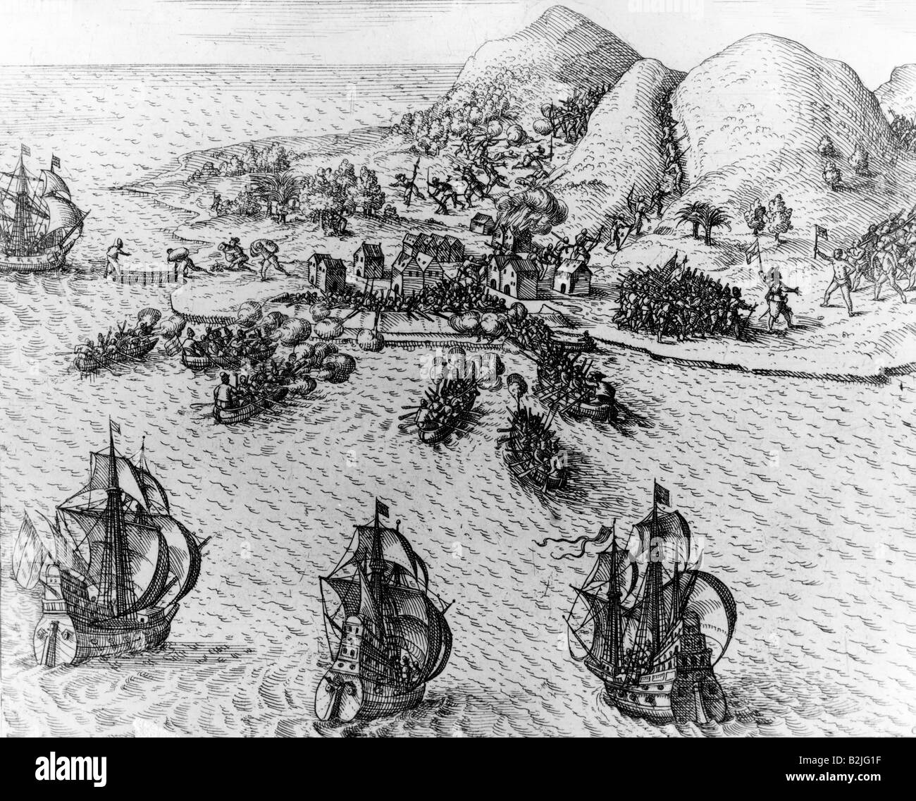 events, Dutch-Portugese War 1657 - 1661, Stock Photo