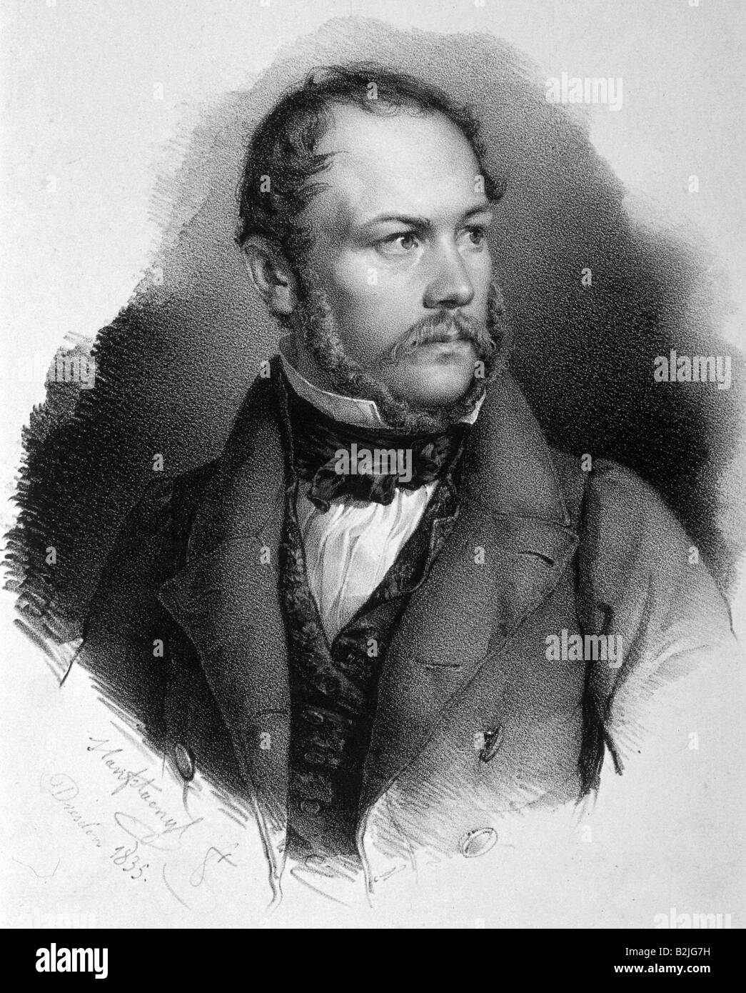 Hohe, Friedrich, 1802 - 1870, German painter and lithographer, portrait, lithograph, 19th century, , Stock Photo