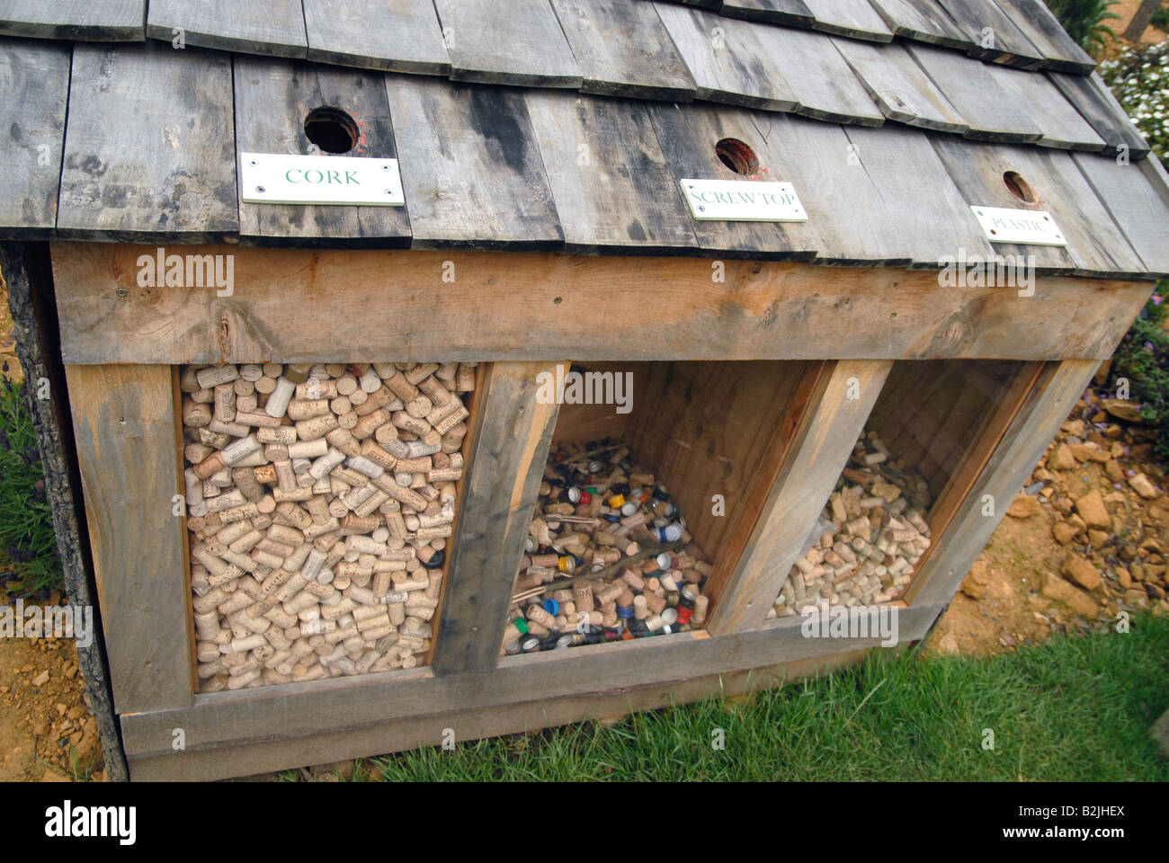 Recycling bank for bottle corks,Kew Gardens in London, UK Stock Photo Alamy