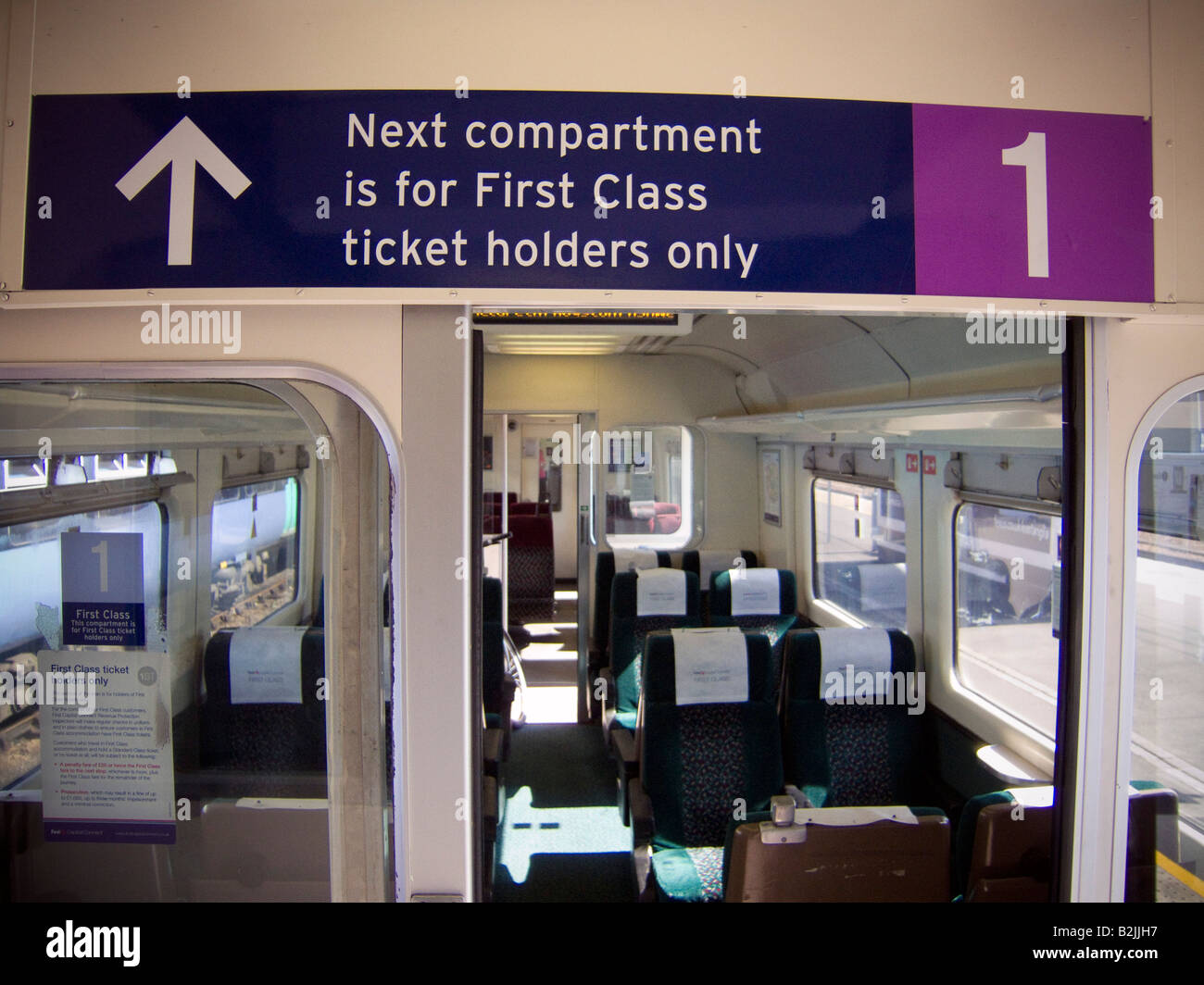 First class carriage on a British rail train Stock Photo Alamy