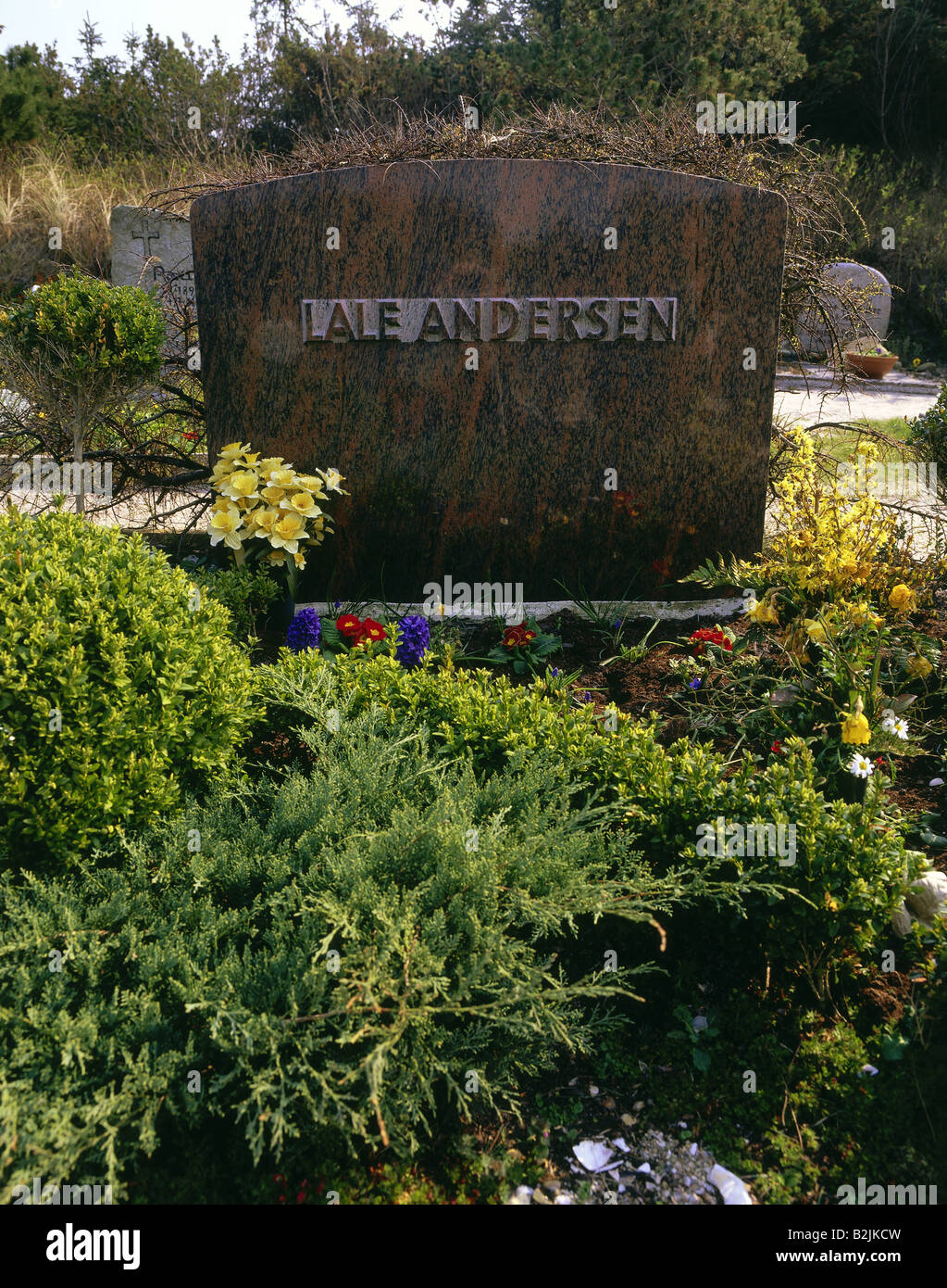 Andersen, Lale, 23.3.1905 - 29 8.1972, German singer and actress, grave, Dünenfriedhof, Langeoog, Lower Saxony, Germany, Stock Photo