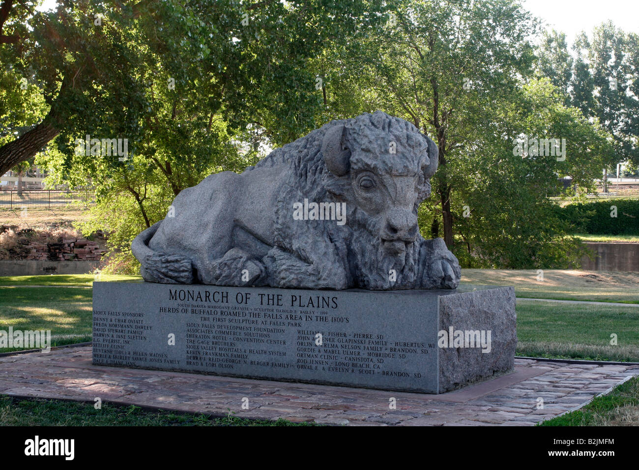 Monarch of the Plains Falls Park in Sioux Falls South Dakota Stock