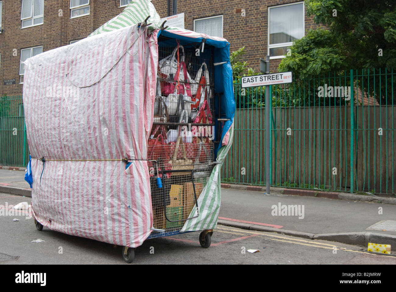 Market stall closing down at the end of the day Stock Photo Alamy