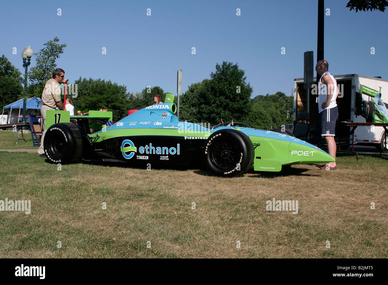 Ethanol powered racer, displayed at Solar Challenge 2008, Falls Park in Sioux Falls South Dakota Stock Photo