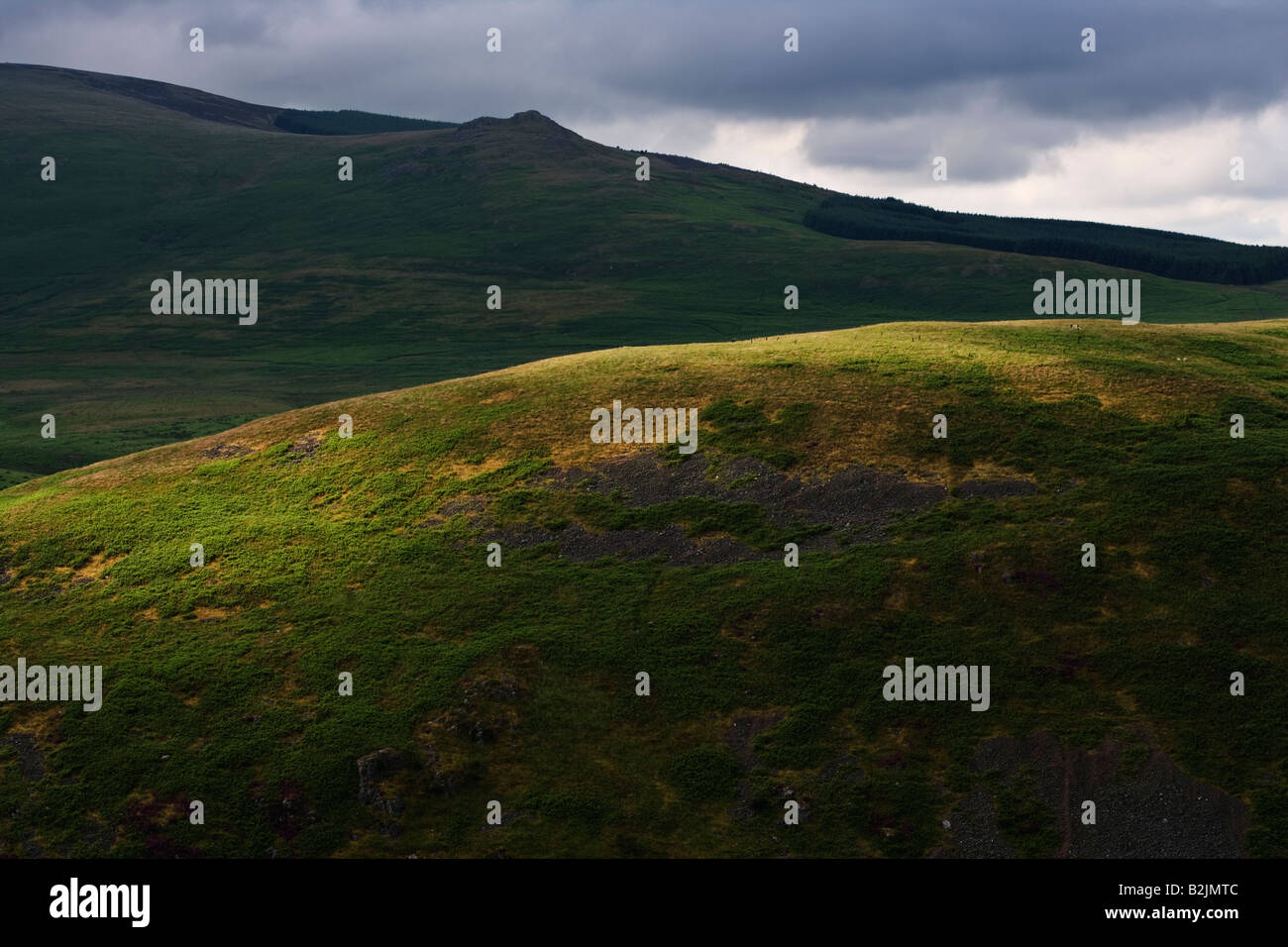 The hills of the Ingram Valley looking toward Cunyan Crag in the Northumberland National Park, England Stock Photo