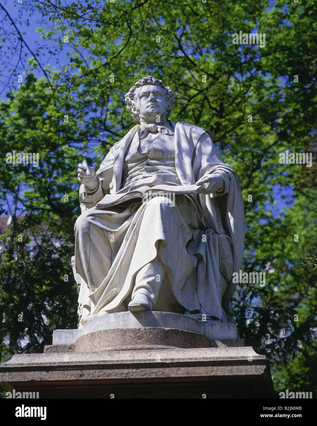 Schubert, Franz, 31.1.1797 - 19.11.1828, Austrian composer, memorial, statue, built: 1872, sculptor: Carl Kundmann, Stadtpark, Vienna, Austria, Stock Photo