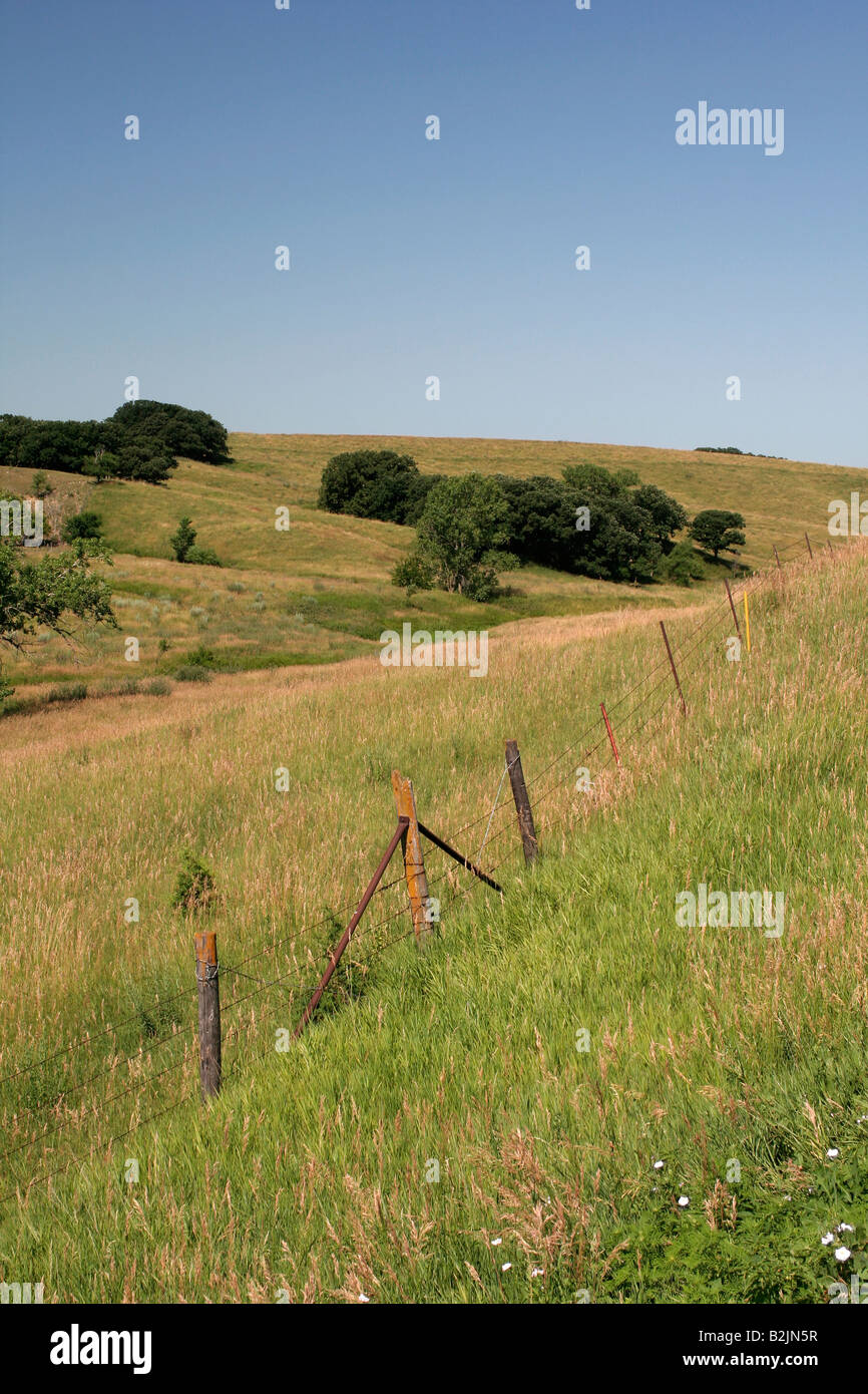 Loess covered hills of western Iowa Stock Photo