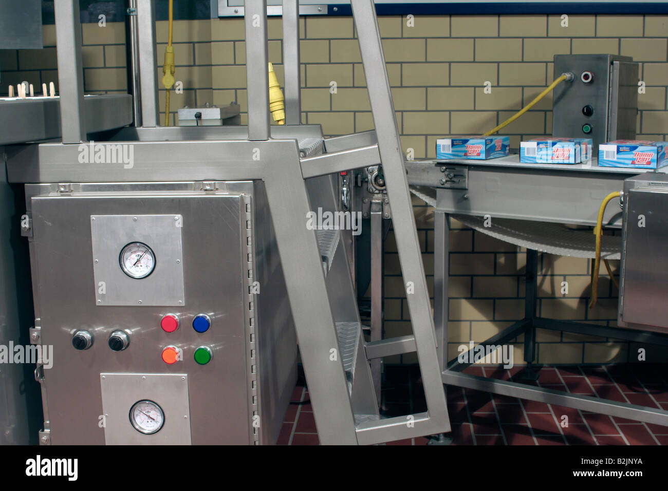 Display of ice cream treat production line Blue Bunny museum Le Mars