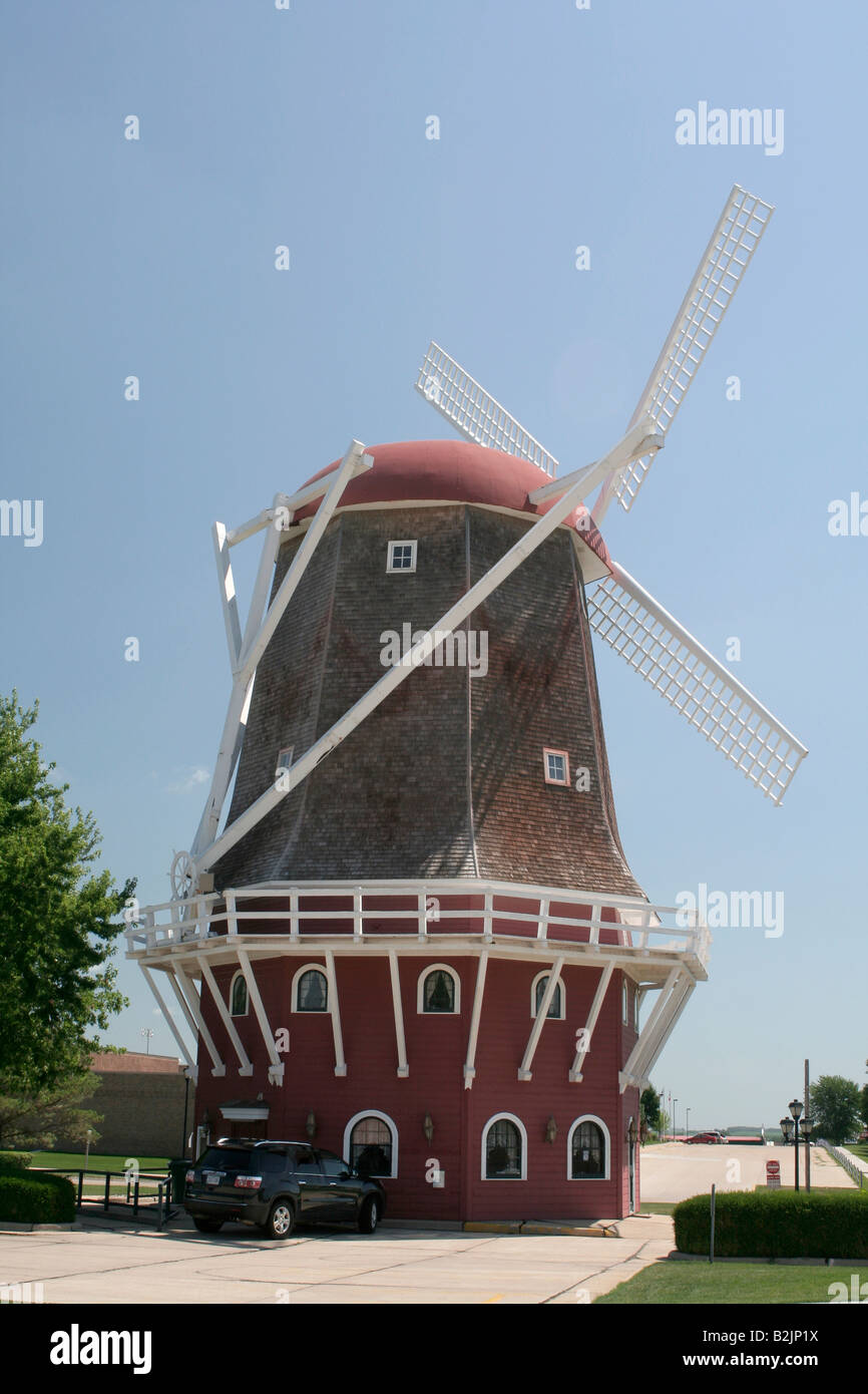 Dutch windmill replica Orange City Iowa Stock Photo