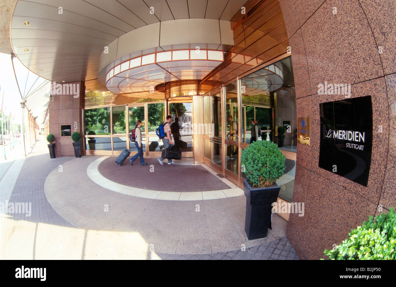 Entrance to the five star Hotel Le Meridien in Stuttgart Germany Stock Photo