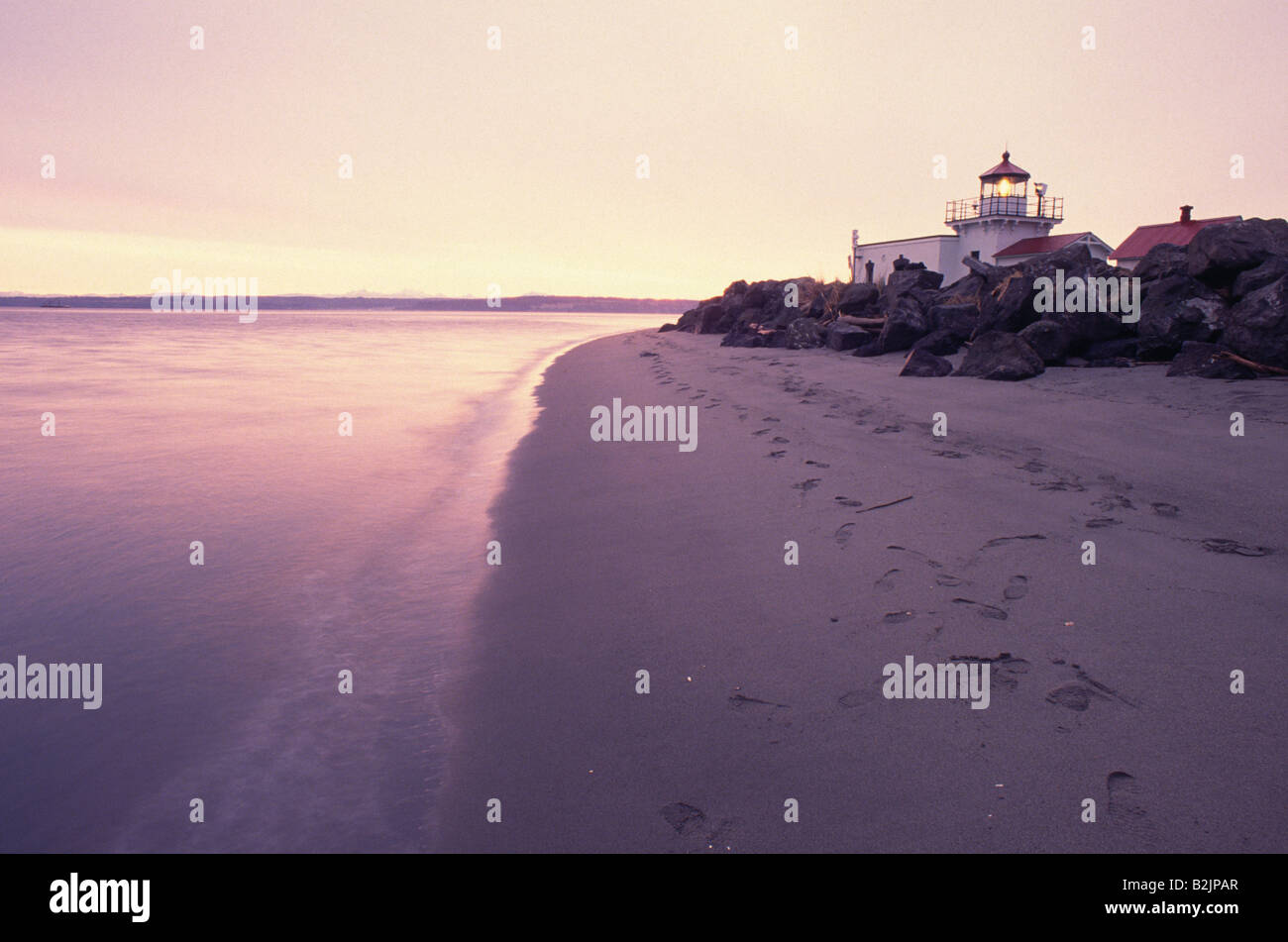 Point No Point Kayak Lighthouse Kitsap peninsula Puget Sound Washington USA Stock Photo