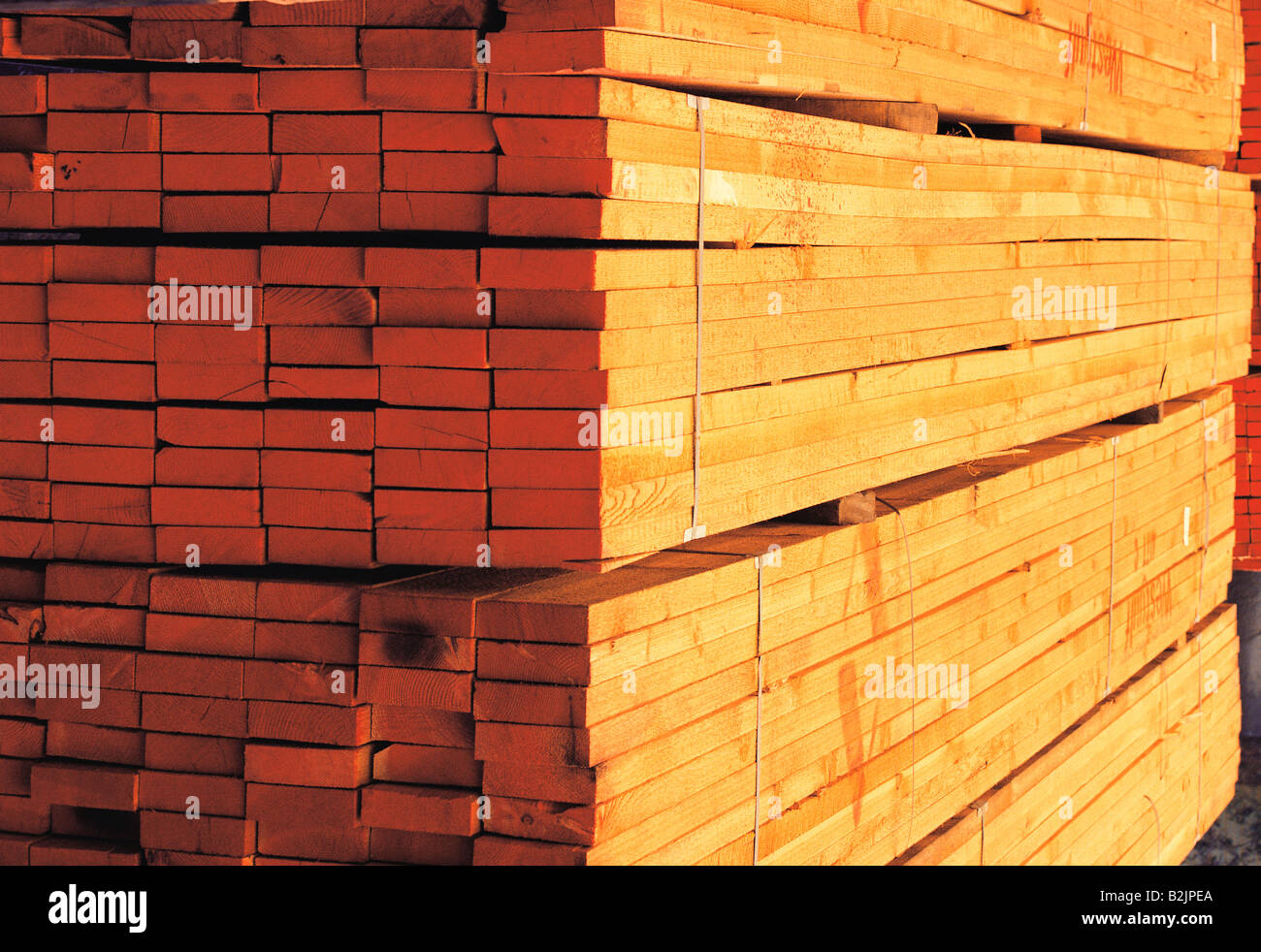 Stacks of milled lumber wooden planks at saw mill Stock Photo Alamy