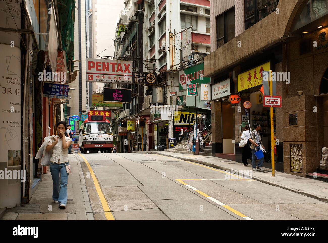 Street full of camera stores in Hong Kong Stock Photo Alamy
