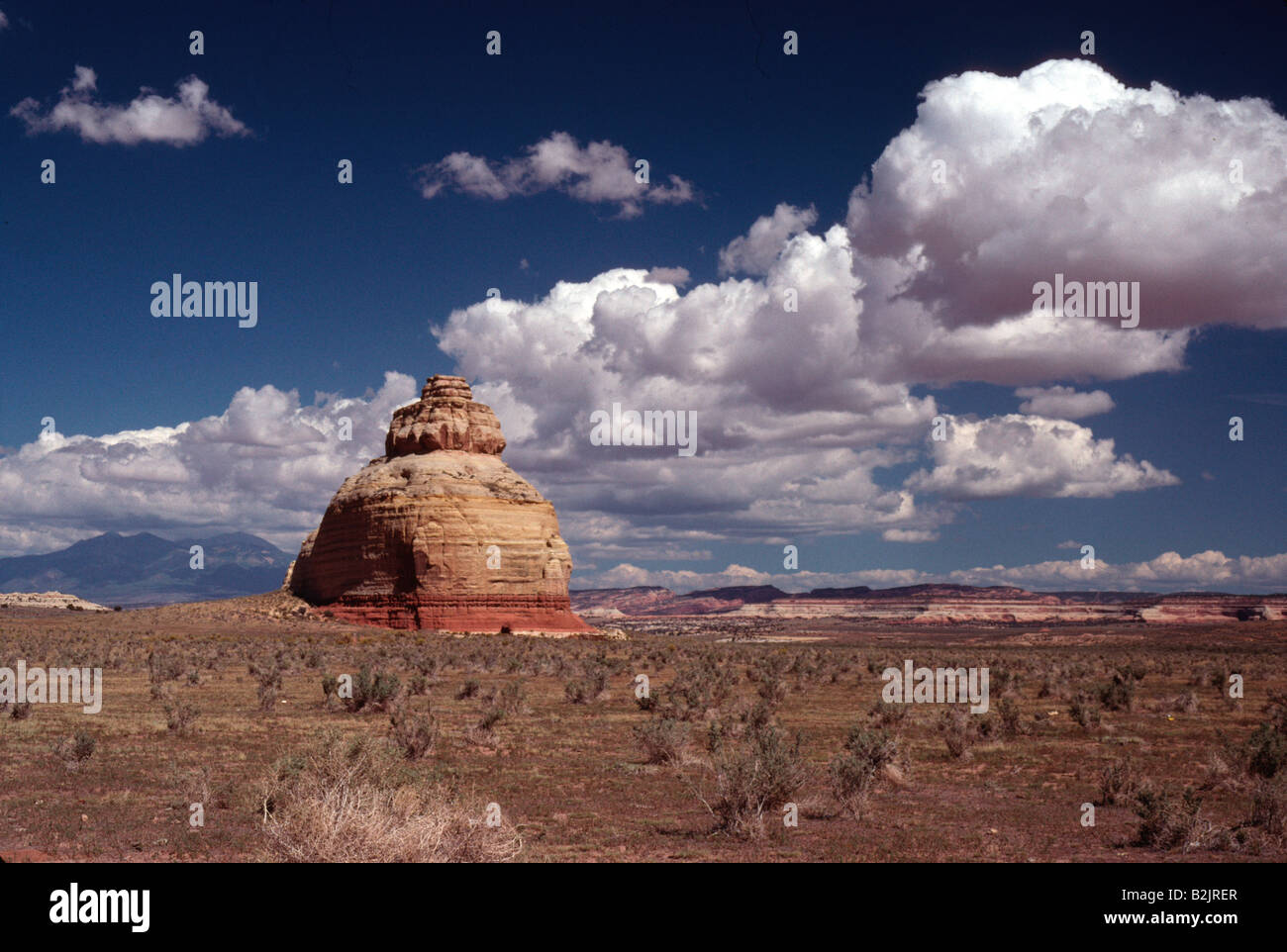 Utah Rock Formation Blue Sky With White Clouds Stock Photo Alamy