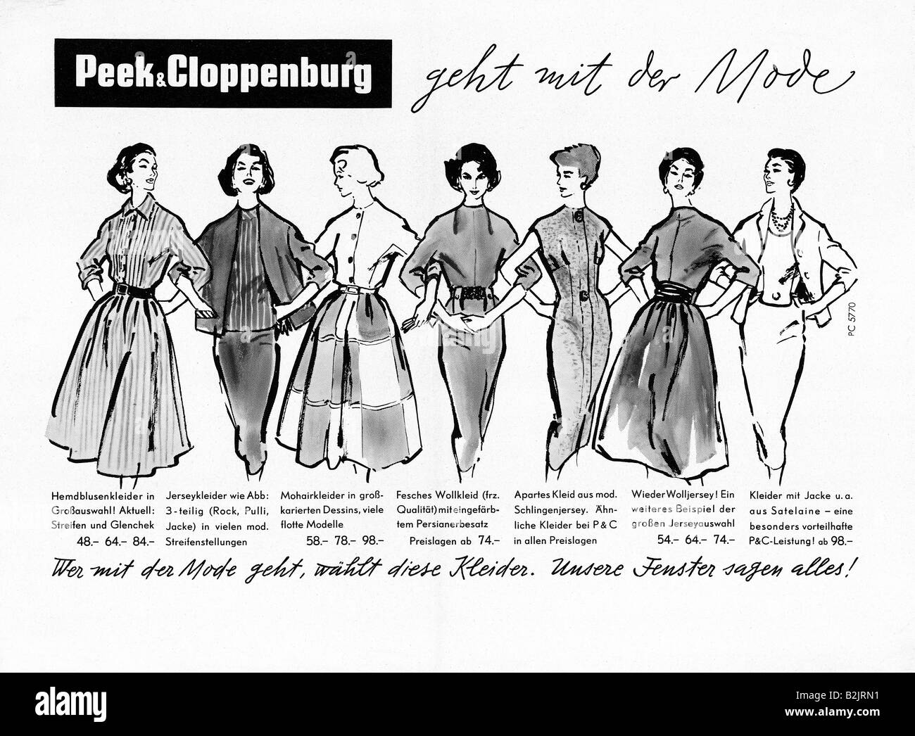 advertisement, fashion, women fashion, Peek&Cloppenburg, announcement, Berlin 1960s, , Additional-Rights-Clearance-Info-Not-Available Stock Photo