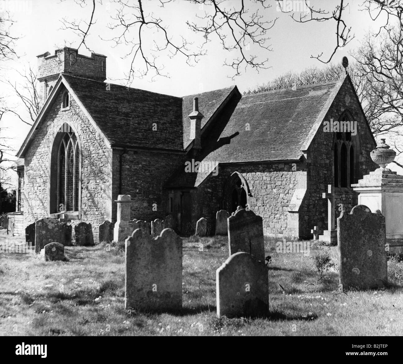 geography / travel, Great Britain, England, Isle of Wight, old church, near Sandown, exterior view, 1960s, Stock Photo