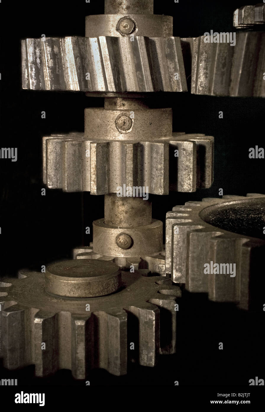 Close up shot of an old experimental gearbox Stock Photo