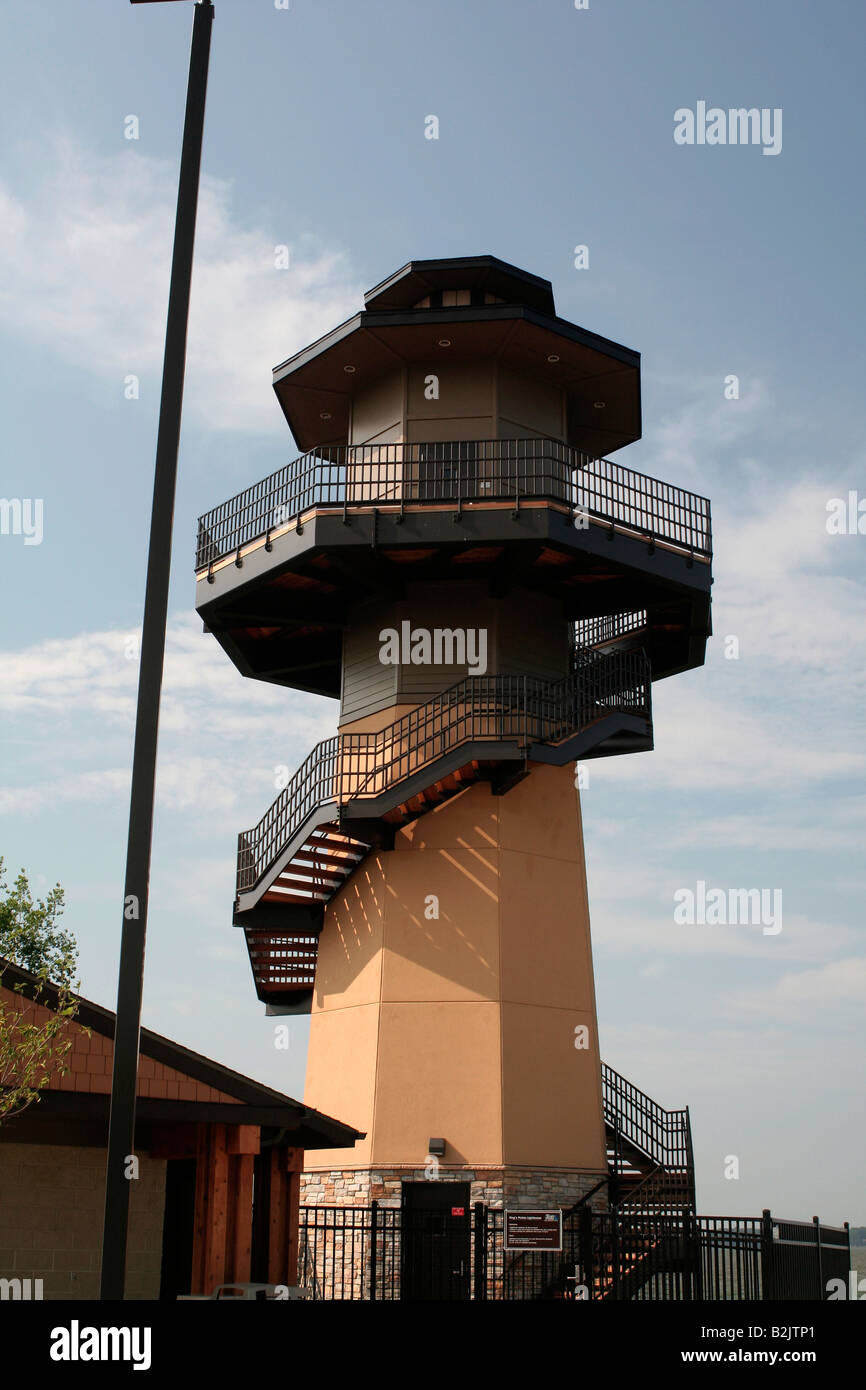 Observation tower over Storm Lake Storm Lake Iowa Stock Photo Alamy