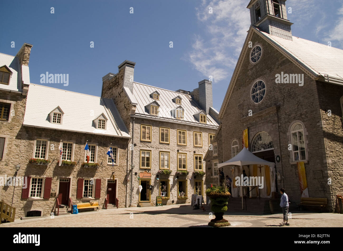 Quebec city old town street urban place royale Stock Photo