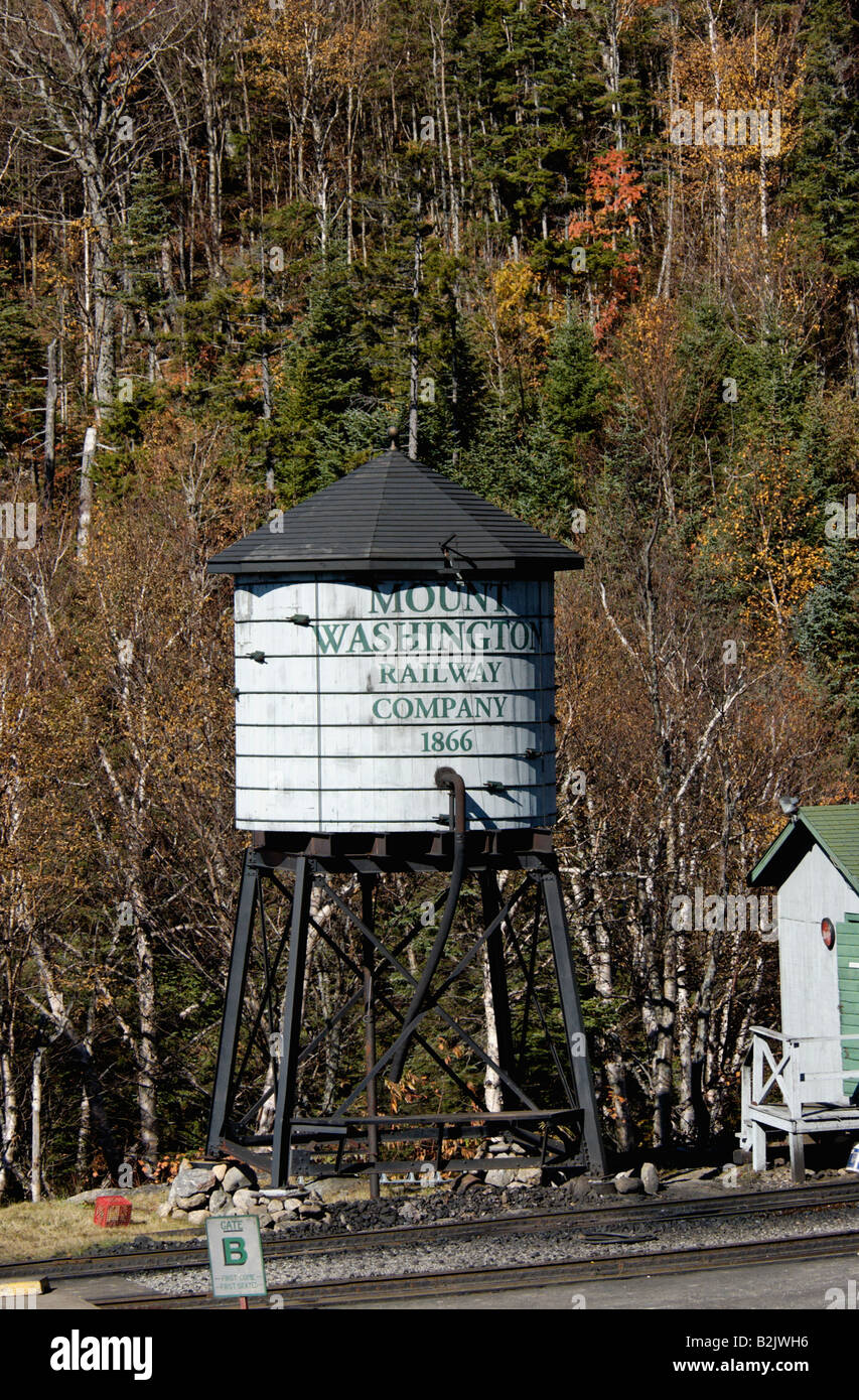 Water Tower at the Mount Washington Cog Railway Coos County New Hampshire Stock Photo