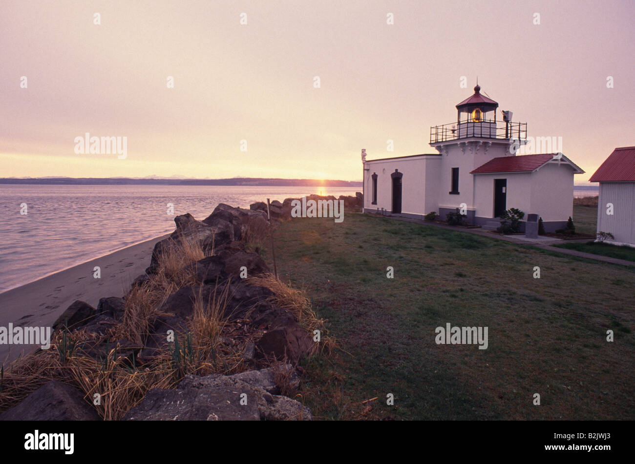 Point No Point Kayak Lighthouse Kitsap peninsula Puget Sound Washington USA Stock Photo