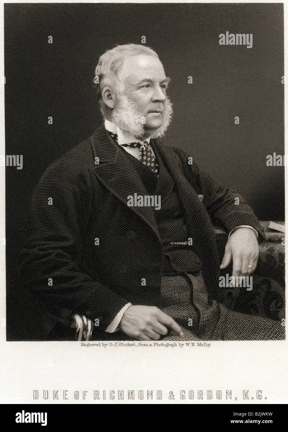 Gorden-Lennox, Charles Henry, Duke of Richmond, 27.2.1818 - 27.9.1903, British politician, half length, steel engraving by G. J. Stodart, from a photograph by W. N. Malby, London, England, 19th century, Artist's Copyright has not to be cleared Stock Photo