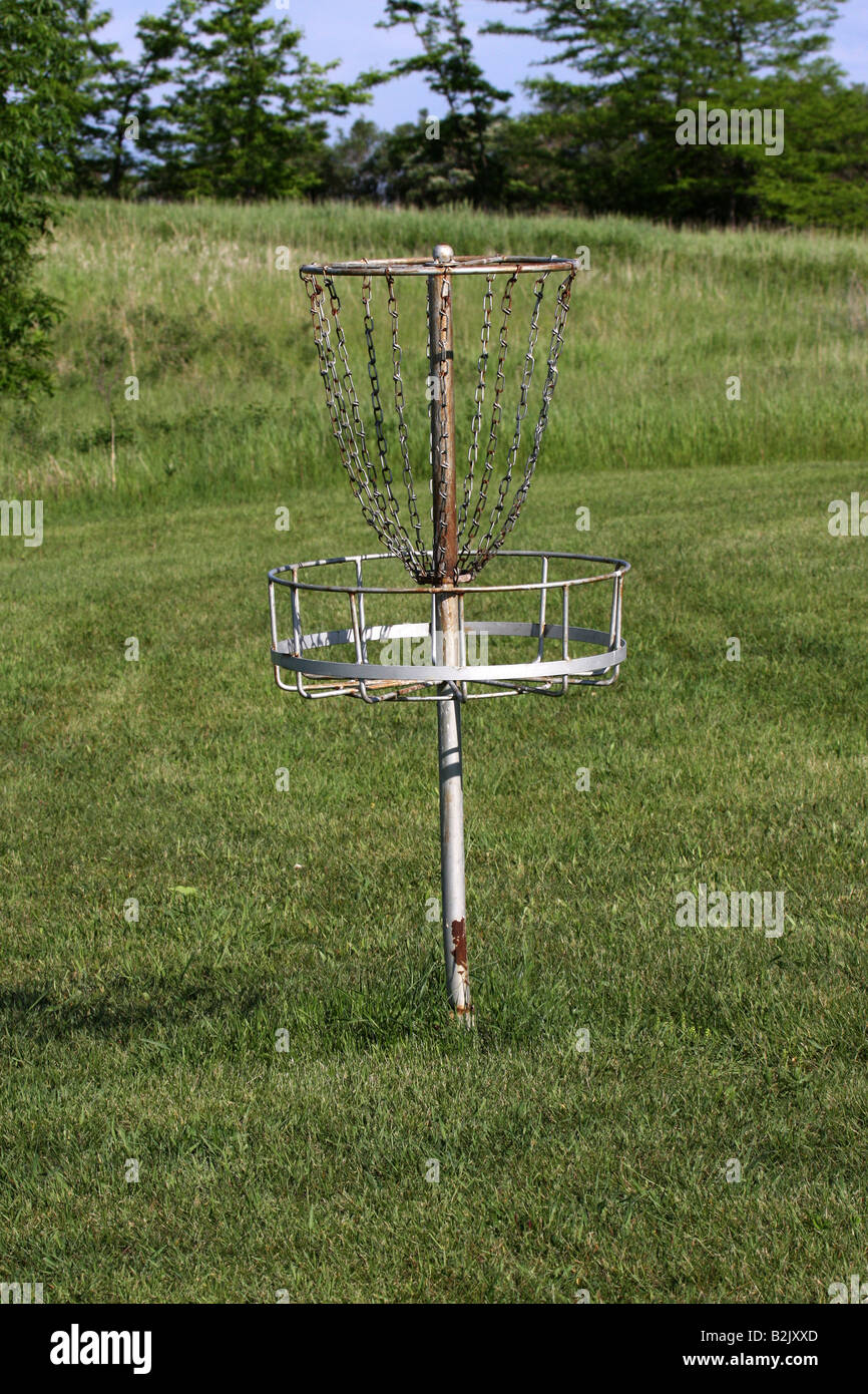 Frisbee goal on an outdoor course Stock Photo - Alamy