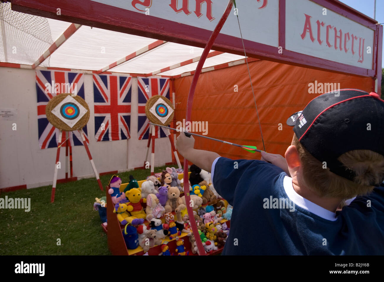 Archery at village fair in Colwell Isle of Wight United Kingdom Stock