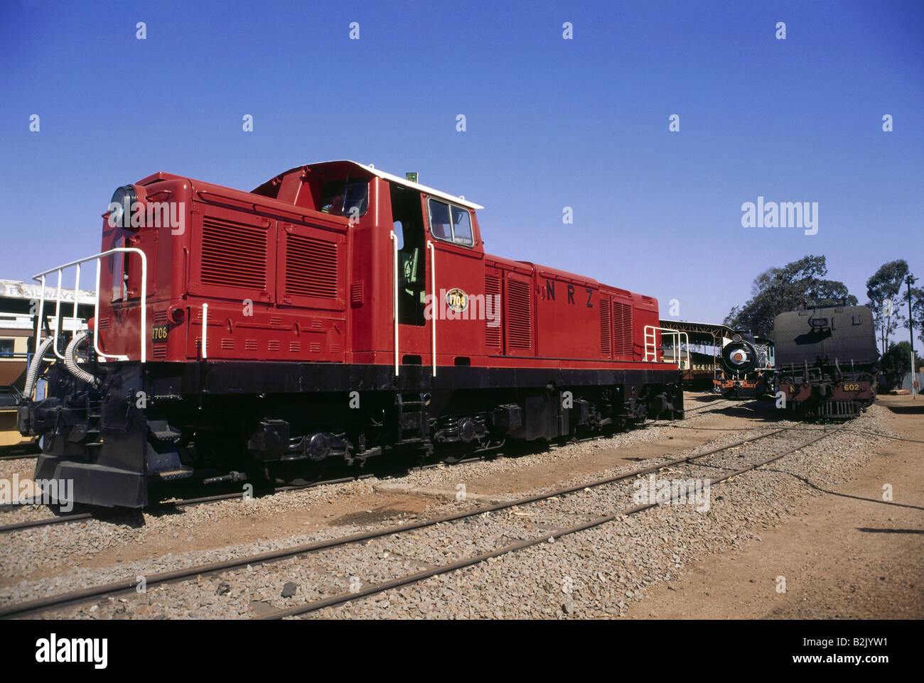 transport / transportation, railway, diesel locomotion,  railroad museum, Bulawayo, Zimbabwe, , Additional-Rights-Clearance-Info-Not-Available Stock Photo